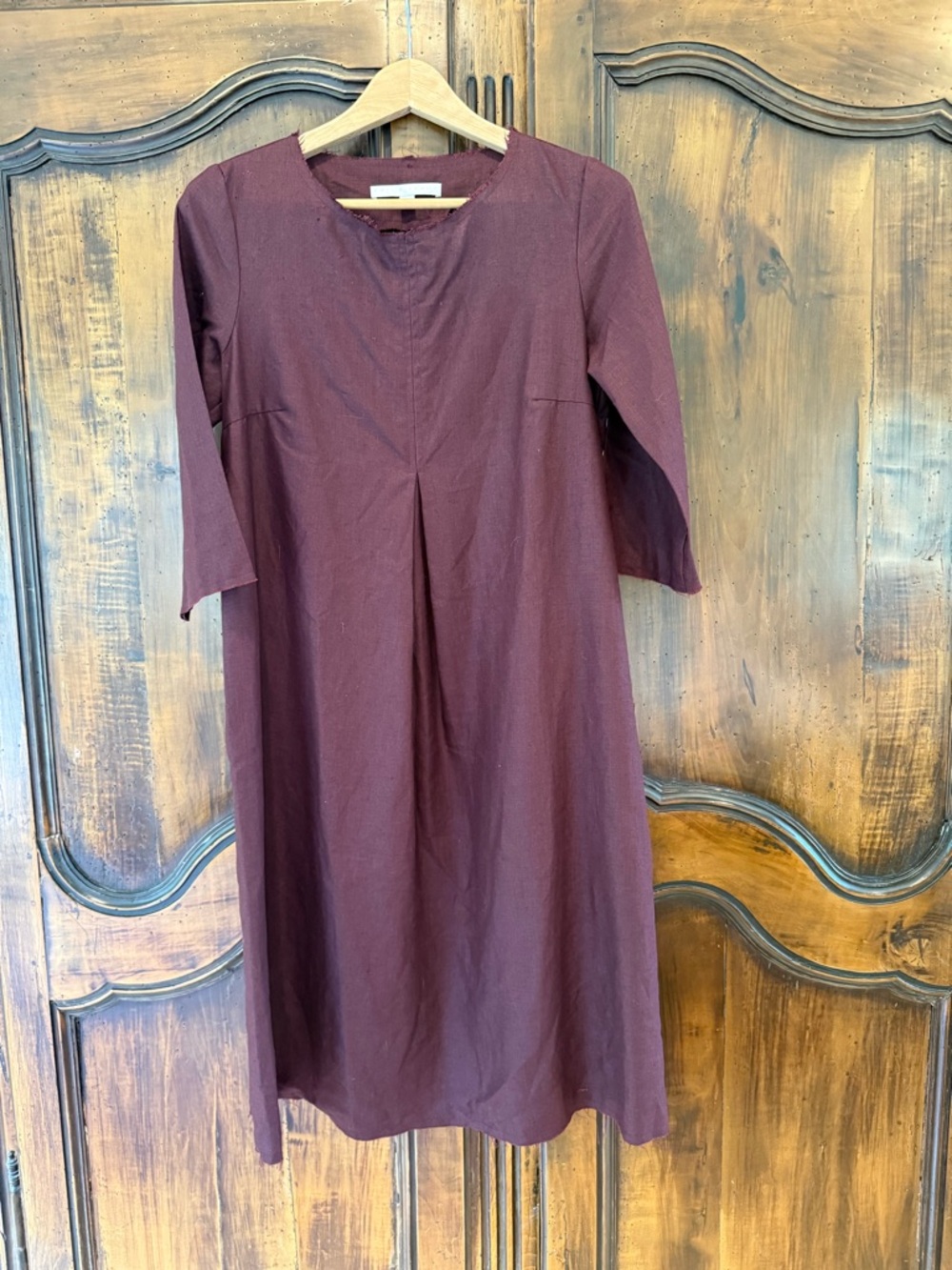 Erica Tanov RYE COTTON CANVAS DRESS in eggplant size 1 (small)